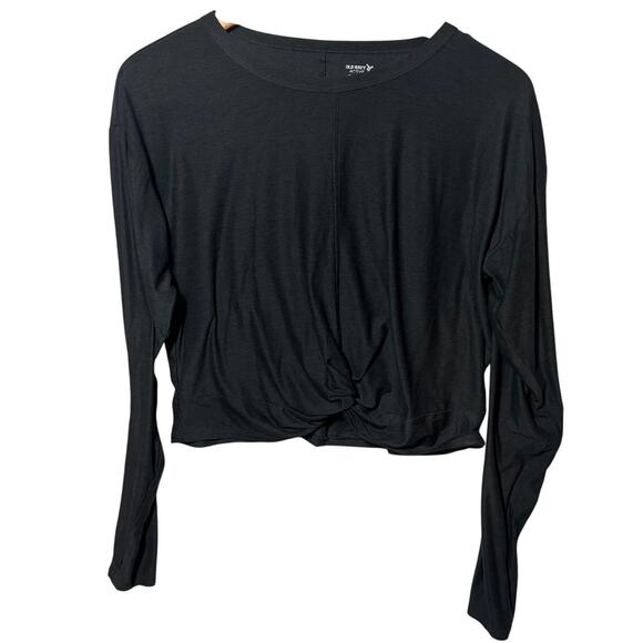 Old Navy Active Cloud 94 Soft Shirt Womens Sz S Dark Gray Long Sleeve Knotted - Picture 1 of 7